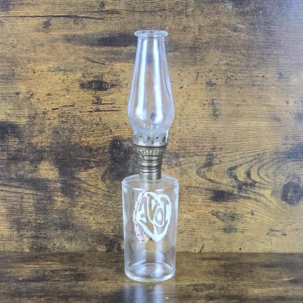 Vintage Foster Forbes Glass Co. Bottle Oil Lamp‎ LOVE Graphic Mini Kerosene 10" - Picture 2 of 5
